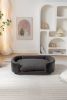 Scandinavian style Elevated Dog Bed Pet Sofa With Solid Wood legs and Black Bent Wood Back, Cashmere Cushion,Large Size