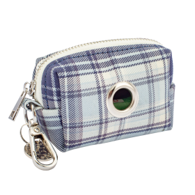 Waste Bag Holder -Beige Plaid (Color: Blue Plaid)