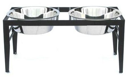 Chariot Double Elevated Dog Bowl (Option: Large/Black)